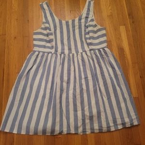 Blue and White Skater Dress